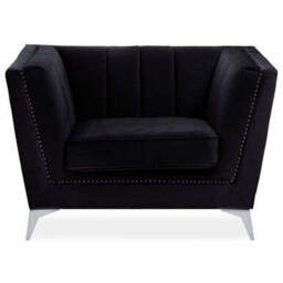 Hansa Black Velvet Chair - thumbnail 1