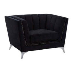 Hansa Black Velvet Chair - thumbnail 2