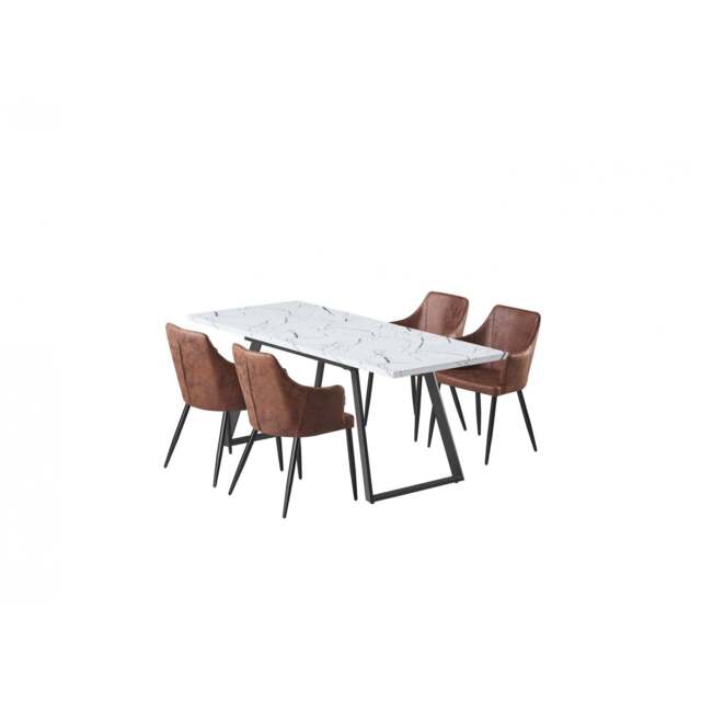 Zarah White Toga Lux Dining Set - image 1