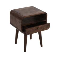 Franklin Dark Mango Wood Bedside Table with Drawer - thumbnail 5