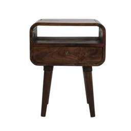 Franklin Dark Mango Wood Bedside Table with Drawer - thumbnail 4