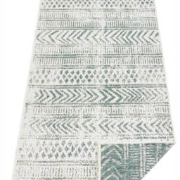 Indoor-Outdoor Reversible Geometric Green Rug - thumbnail 6