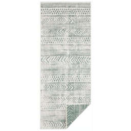 Indoor-Outdoor Reversible Geometric Green Rug - thumbnail 5
