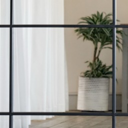 Kyō - Full Length Black Metal Rectangle Lattice Window Mirror - 200cm x 120cm - thumbnail 3