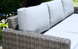 Marbella 5-Seater Garden Lounge Set with Ottoman Chaise - Grey Cushions - thumbnail 5