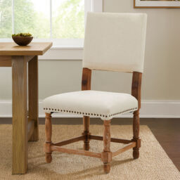 Lyon Linen Dining Chair with Oak Wood Whitewash Finish - thumbnail 1