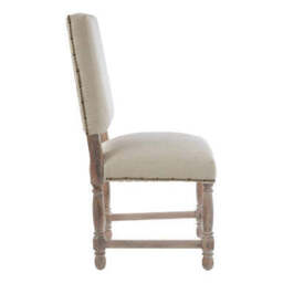 Lyon Linen Dining Chair with Oak Wood Whitewash Finish - thumbnail 5