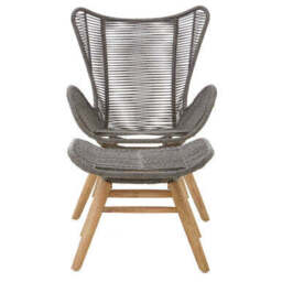 Sisal Grey Rope Lounge Chair and Footstool - thumbnail 4