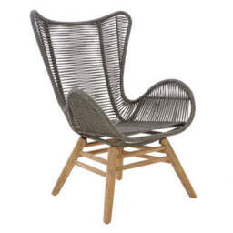 Sisal Grey Rope Lounge Chair and Footstool - thumbnail 2
