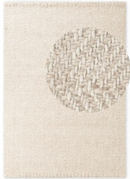 Majoli Natural White Herringbone Wool & Jute Rug - 160X230 cm