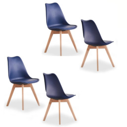 Jamie Lorenzo Dining Chairs Set of 4 & 6 - Royal Blue / Set of 4