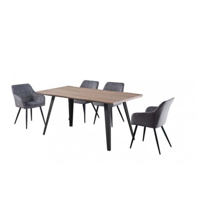 Camden Rocco LUX Dining Set - Dark Grey / Walnut