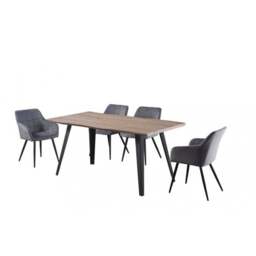 Camden Rocco LUX Dining Set - Dark Grey / Walnut
