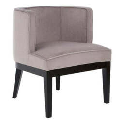 Daxton Light Grey Velvet Curved Back Chair - thumbnail 4