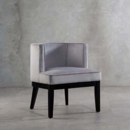 Daxton Light Grey Velvet Curved Back Chair