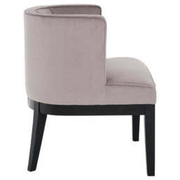 Daxton Light Grey Velvet Curved Back Chair - thumbnail 6