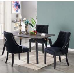 Windsor Cosmo Lux Dining Set - a Black Table and Set of 4 Chairs - thumbnail 1