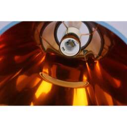 Luce Hanging Blue Ceiling Light with Oak Wood Spindle - thumbnail 6