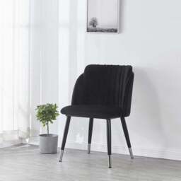 Milano Duke LUX Dining Set - a Oak Dining Table & 4 Dining Chairs with Silver End Caps - thumbnail 4