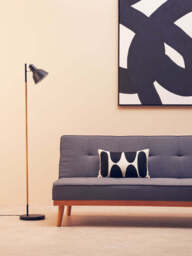 Black Metal and Wood Floor Lamp - Bryant - thumbnail 3