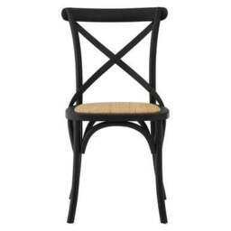 Lyon Black Oak Wood and Rattan Dining Chair - thumbnail 2