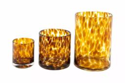 CYLINDER Vase candleholder Pot -  LEOPARD BROWN Colour by DutZ - H14 D14 cm