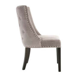 Regents Park Grey Velvet Tufted Back Dining Chair - thumbnail 4