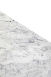 Grey Marble Top Coffee Table with Pedestal Base and Silver Metal Trim, Saronno - thumbnail 5