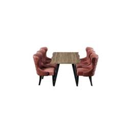 Mayfair Rocco Lux Dining Set - Pink / Set of 6