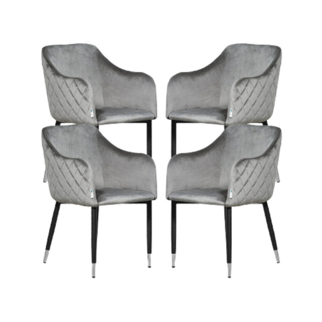 Verona LUX velvet dining chair - Grey / Set of 4