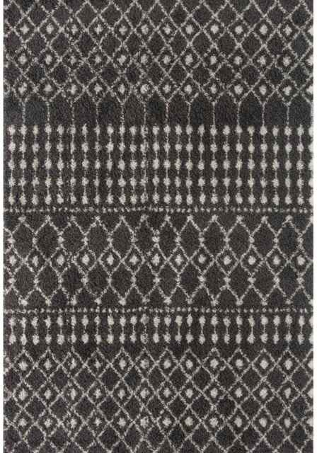 Moroccan Dark Grey Shaggy Rug - 1040 - image 1