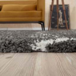 Moroccan Dark Grey Shaggy Rug - 1040 - thumbnail 5