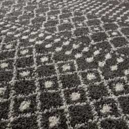 Moroccan Dark Grey Shaggy Rug - 1040 - thumbnail 2
