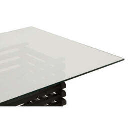 Vogue Clear Glass Dining Table with Slatted Matt Black Base - thumbnail 6