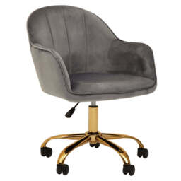 Brent Grey Velvet And Gold Base Home Office Chair - thumbnail 4