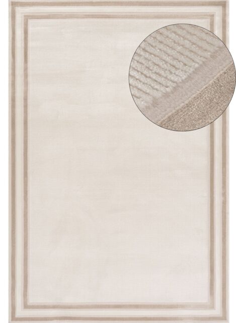 Carmel Cream-Beige Bordered Rug - 6060 - 200X290 cm