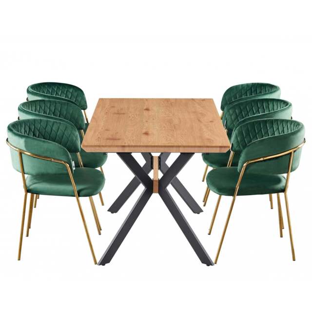 Atarah Duke Lux Dining Set - Green / Set of 6