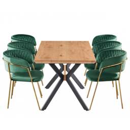 Atarah Duke Lux Dining Set - Green / Set of 6