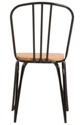 District Dining Chair Elm Wood Seat With Black Finish Metal Frame - thumbnail 5
