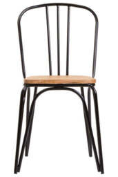 District Dining Chair Elm Wood Seat With Black Finish Metal Frame - thumbnail 2