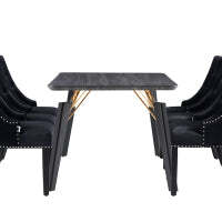 Windsor Cosmo Lux Dining Set - a Black Table and Set of 6 Chairs - Black