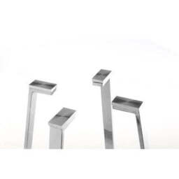 Metropolitan Clear Glass Square Dining Table with Silver Finish Legs - thumbnail 6