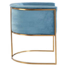 Mias Blue Velvet Curved Back Chair - thumbnail 5