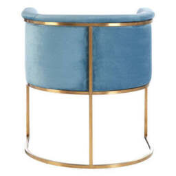 Mias Blue Velvet Curved Back Chair - thumbnail 6