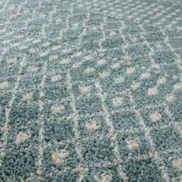 Moroccan Duck Egg Blue Shaggy Rug - 1050 - thumbnail 3