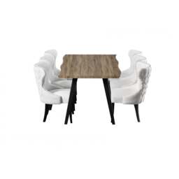 Mayfair Rocco Lux Dining Set - cream / Set of 6
