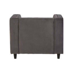 Farah Grey Velvet Chair with Pleated Detail - thumbnail 5