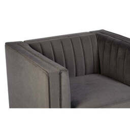 Farah Grey Velvet Chair with Pleated Detail - thumbnail 6