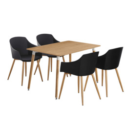 Eden Halo Dining Set - an Oak Dining Table and Set of 4 Dining Chairs - thumbnail 1
