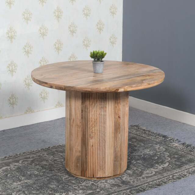 York Natural Solid Wood Round Dining Table - image 1